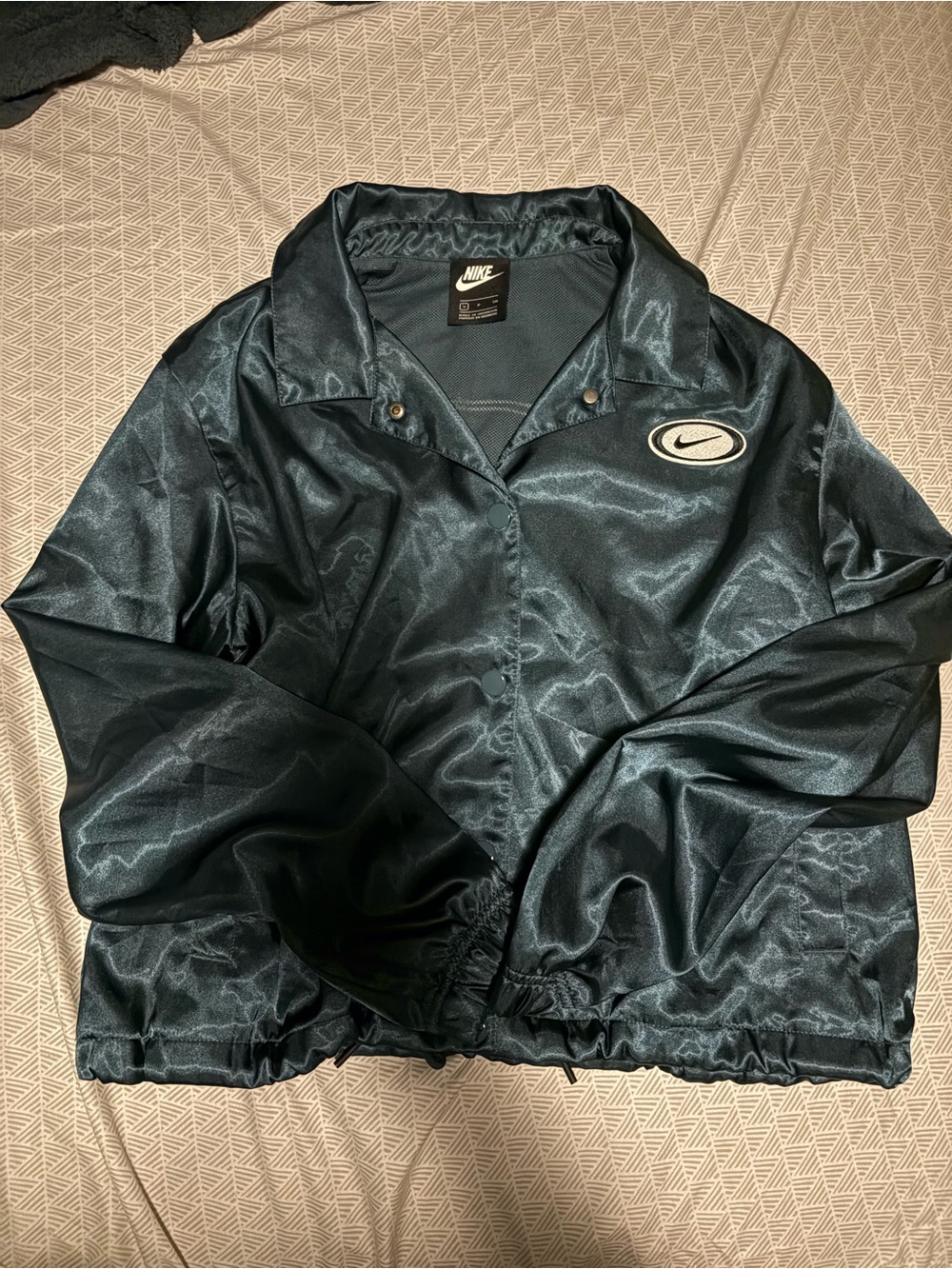 Nike Women's Shiny Teal Bomber Coach Jacket